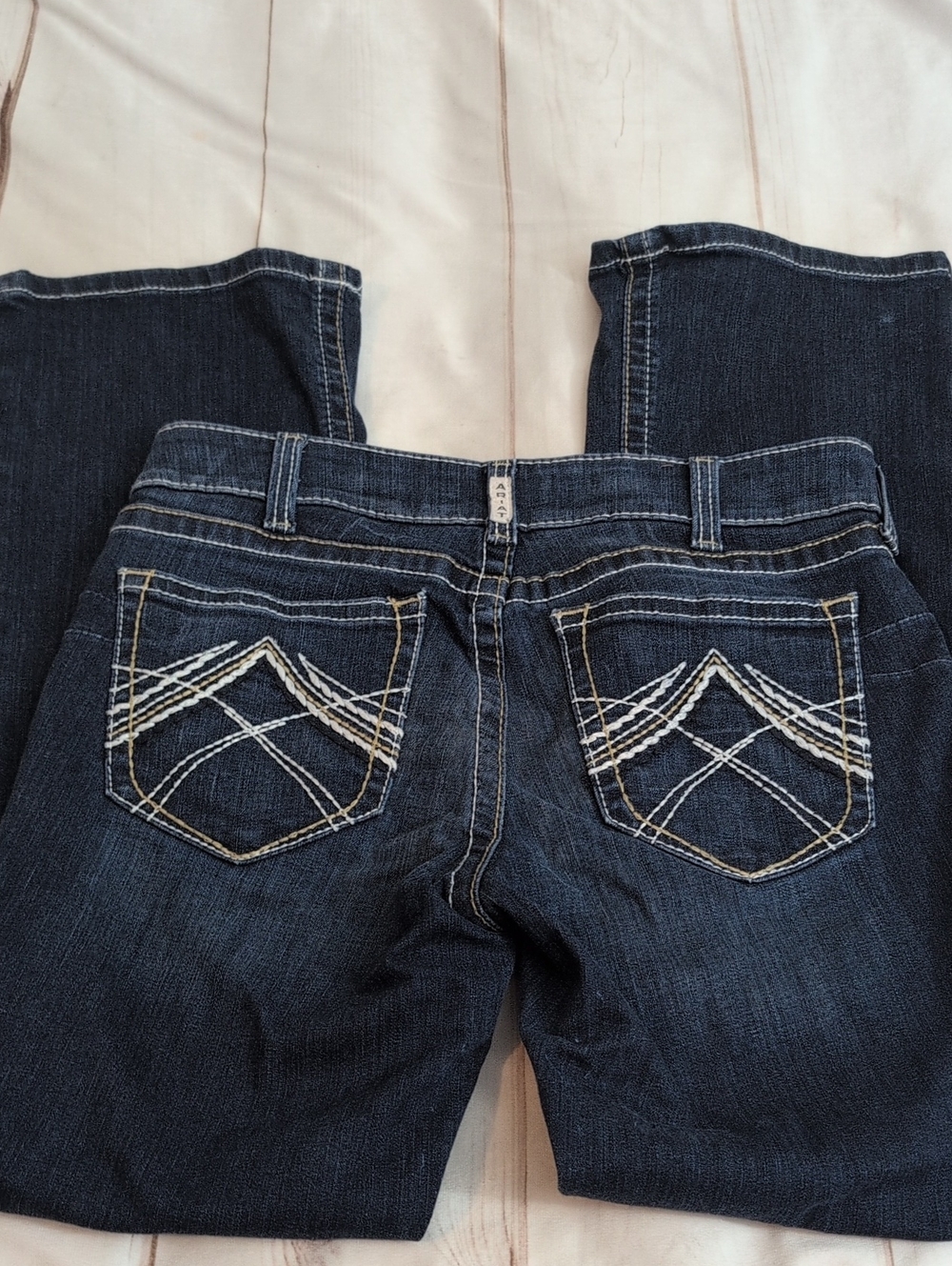 Ariat R.E.A.L. Women’s 31R Mid Rise Whipstitch Bootcut Stretch Jeans Dark Wash - Picture 7 of 8